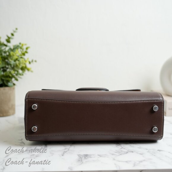 NWT Coach CT852 Eliza Top Handle Bag Leather Crossbody in Silver/Maple - Picture 9 of 12